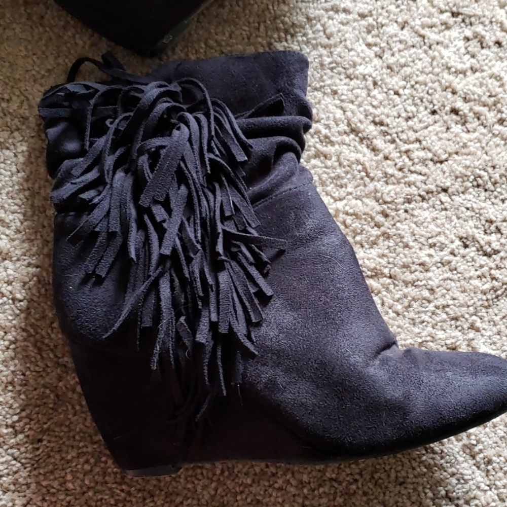 fringe booties